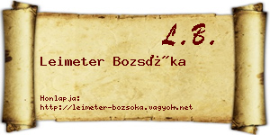 Leimeter Bozsóka névjegykártya